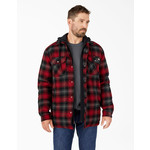 Dickies Dickies Fleece Hooded Flannel Shirt Jacket Red TJ211NP1