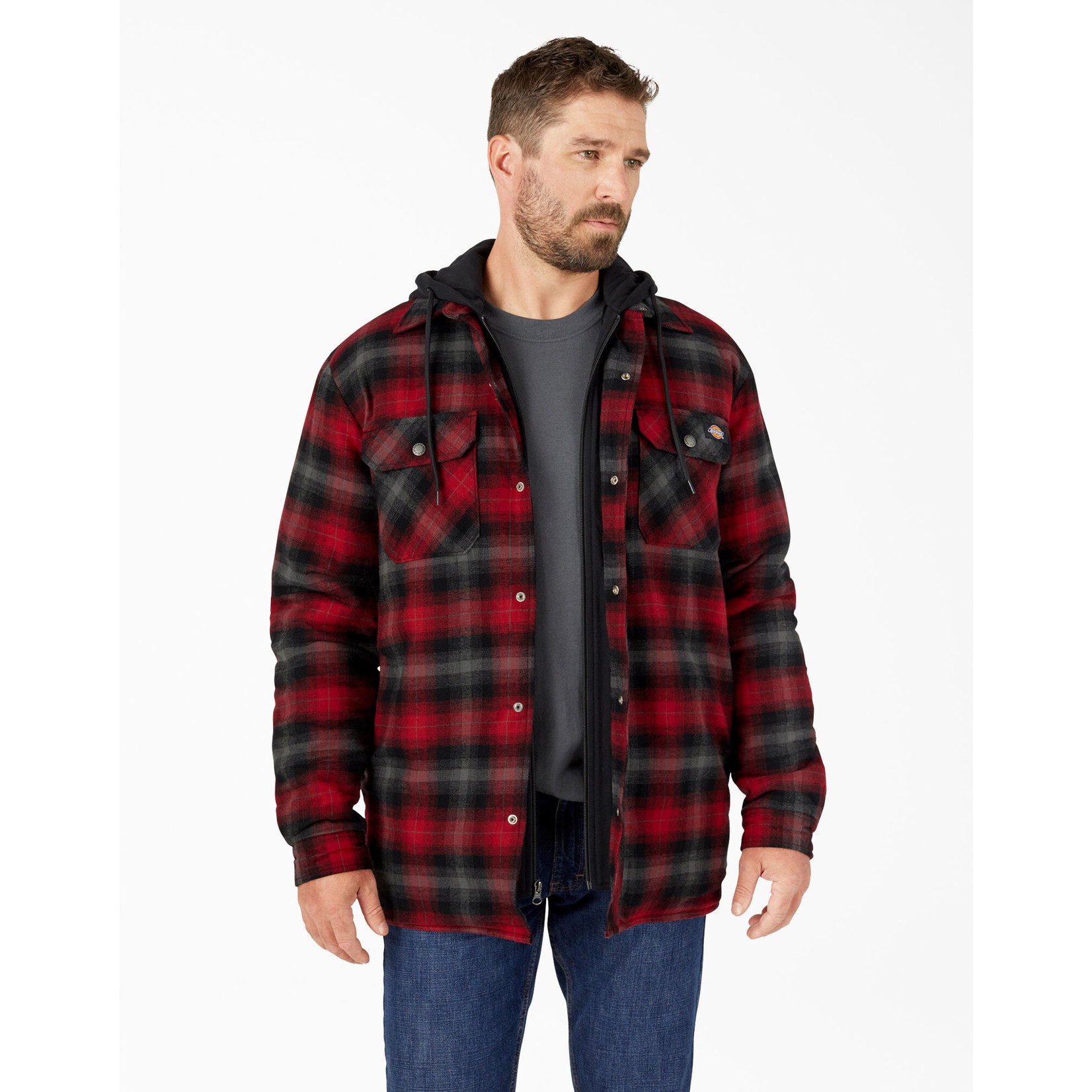 Dickies Fleece Hooded Flannel Shirt 