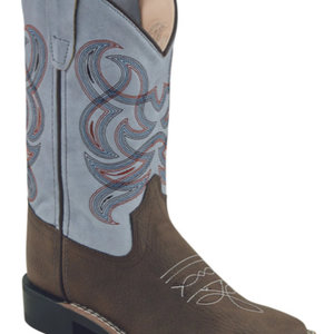 Old West Old West Children’s Light Blue and Brown Square Toe VB9168