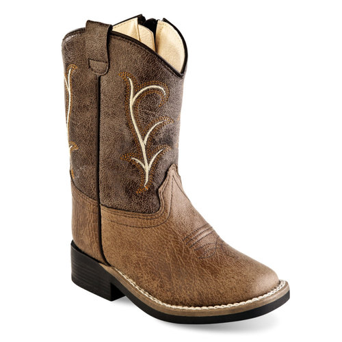 Old West Old West Toddler’s Tan and Brown Square Toe Cowboy Boot VB1013 Old West Old West Toddler’s Tan and Brown Square Toe Cowboy Boot VB1013