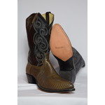 Canada West Canada West Brahma Men’s Exotic Cowboy Boot Black Lizard Pointed Toe Leather Sole Western Heel 8038B E