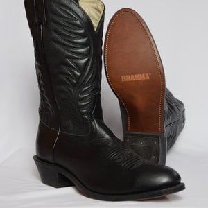 Canada West Canada West Brahma Solid Black Pointed Toe Men's Cowboy Boot 6482 3E