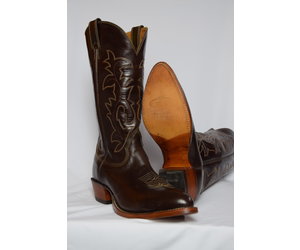 Alberta Boots Men s Cowboy Boot Rich Brown Pointed Toe Leather Sole Western Heel 109TNA 2E 11.5 Big Valley Sales