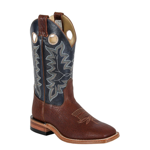Canada West Canada West Mens Brahma Ranchman Ropers Brown Lower, Blue Upper 8227 2E