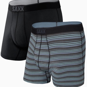 SAXX SAXX Quest Boxer Brief Fly 2Pack Sunrise Stripe / Black SXPP2Q SBI