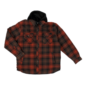 Tough Duck Tough Duck Fooler Front Quilt Lined Hooded Shirt Red Black Plaid WS061