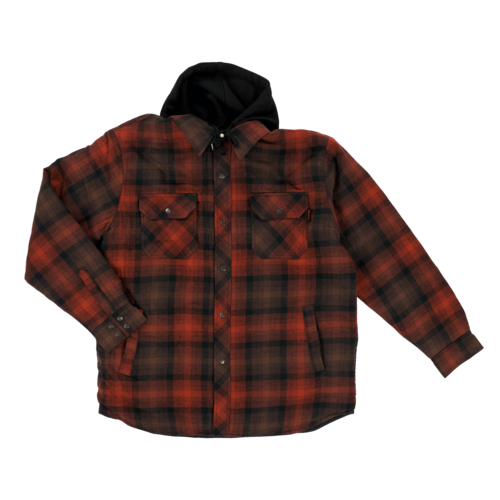 Tough Duck Tough Duck Fooler Front Quilt Lined Hooded Shirt Red Black Plaid WS062 3XL Tough Duck Tough Duck Fooler Front Quilt Lined Hooded Shirt Red Black Plaid WS062 3XL