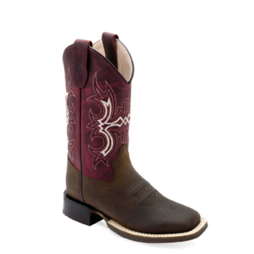 Old West Old West Children's Burgundy Square Toe Cowboy Boot BSC1973