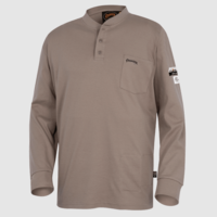 Pioneer 100% Cotton FR 7oz Henley Shirt Beige 331