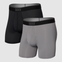 SAXX Quest Boxer Brief Black / Dk Charcoal 2 Pack SXPP2Q BD2