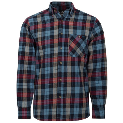 Forcefield Hooded Cotton Flannel Work Shirt with Snap Front