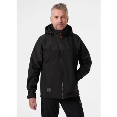 Helly Hansen Helly Hansen Men's Softshell Work Jacket 74290 Oxford Poly Hooded Waterproof and Breathable