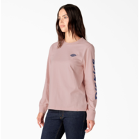 Dickies Women's Knit Logo Sleeve T-Shirt - FL44RP2W - Peach Whip