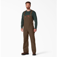 Dickies Men's Zip Fly Classic Bib Overall - Rinsed Timber Brown - DB100RTB