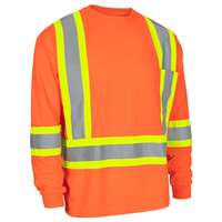Work King Hi Vis Crew Neck Long Sleeve Safety Tee With Chest Pocket  - S38611