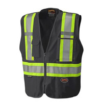Pioneer Hi-Vis Tear-Away Saftey Vest Black 135