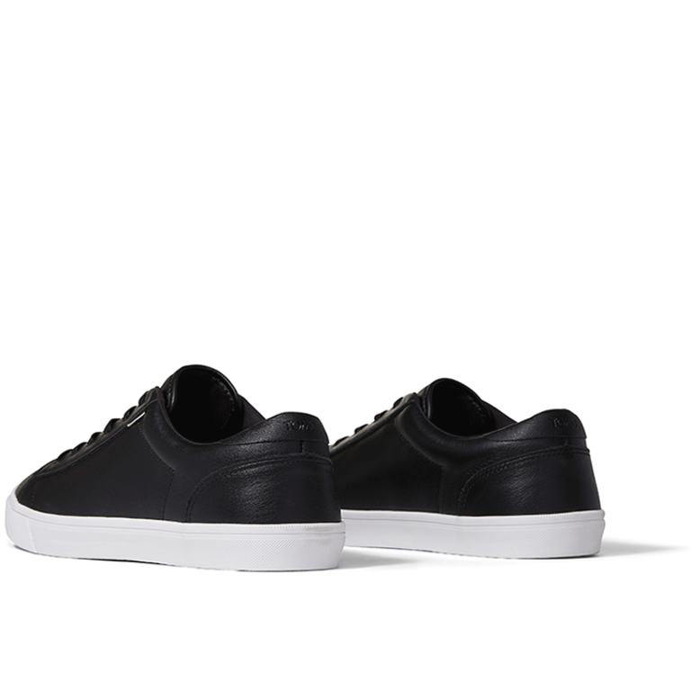 TOMS Carlson Leather Lace Up Sneaker - Black - MNS