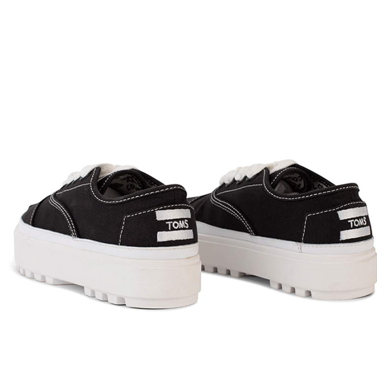 TOMS Cordones Lug Flatform Sneaker - Black - WMNS