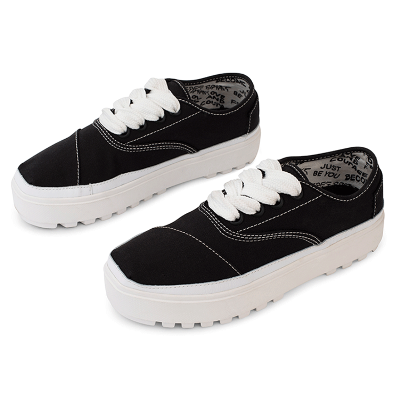 TOMS Cordones Lug Flatform Sneaker - Black - WMNS