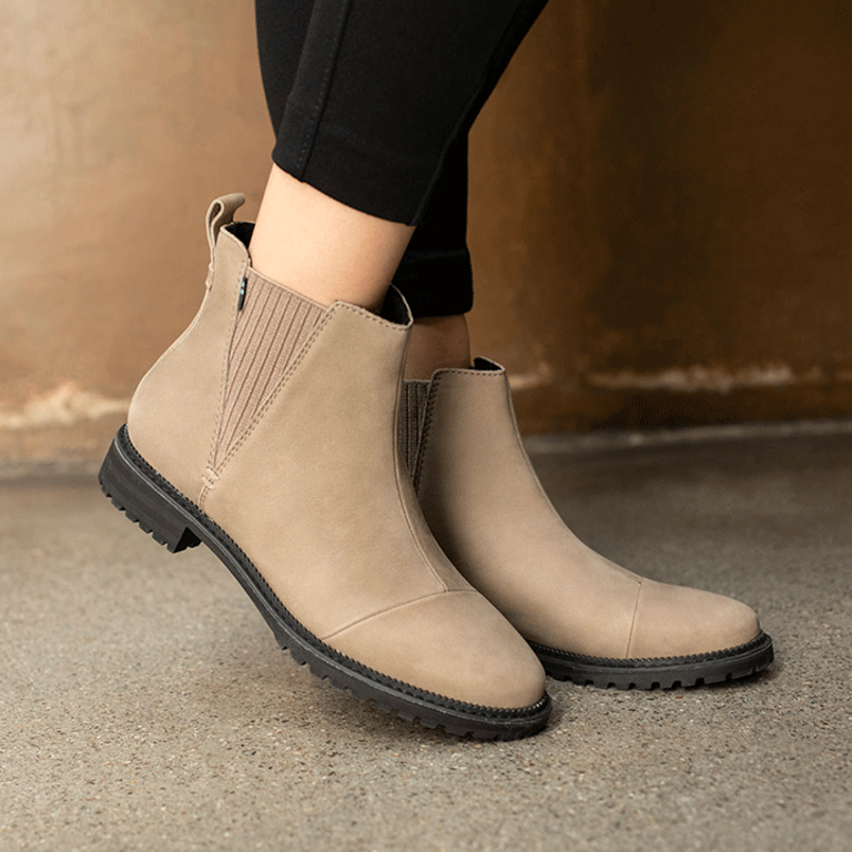 TOMS Cleo Ankle Boot w/ Low Heel - Taupe - WMNS