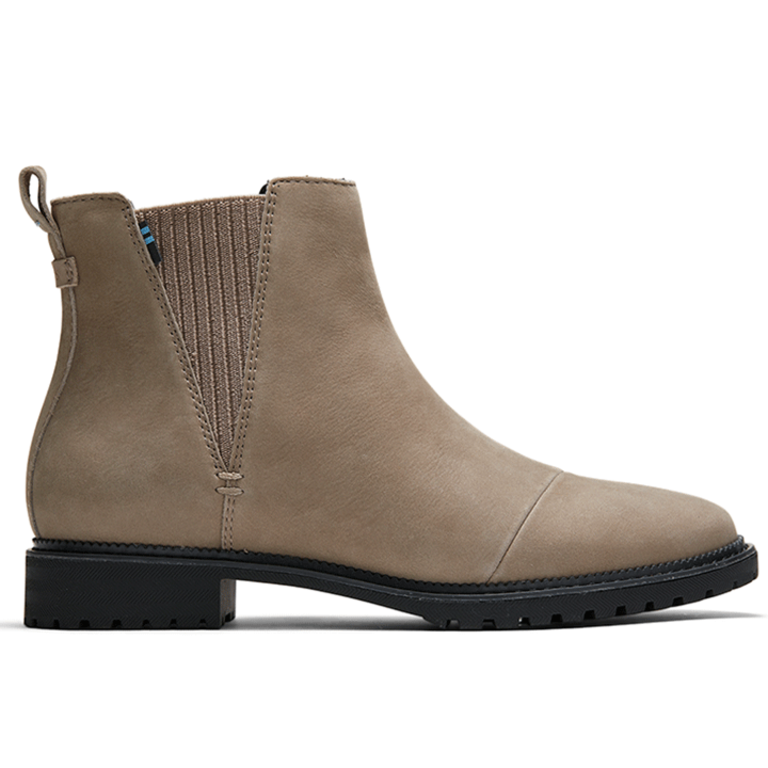 TOMS Cleo Ankle Boot w/ Low Heel - Taupe - WMNS