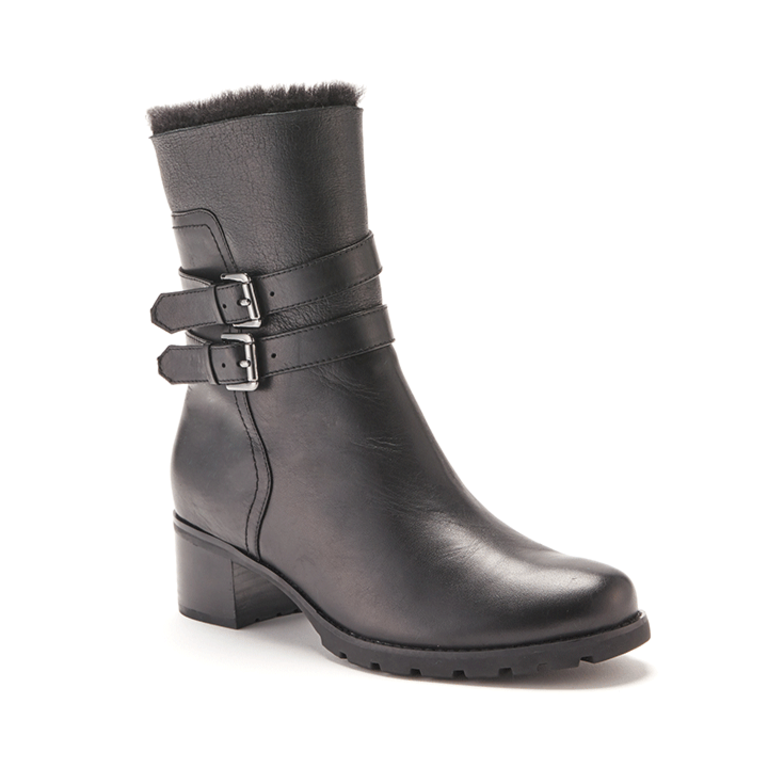 Blondo Fabiana - Waterproof Leather Ankle Boot - Black - WMNS