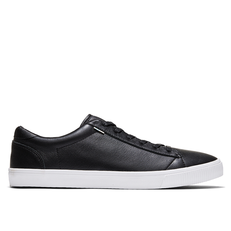 TOMS Carlson Leather Lace Up Sneaker - Black - MNS