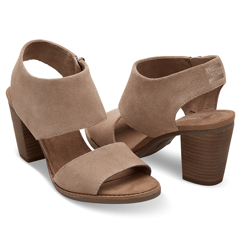 TOMS Majorca Cutout Stack Heel - Taupe - WMNS