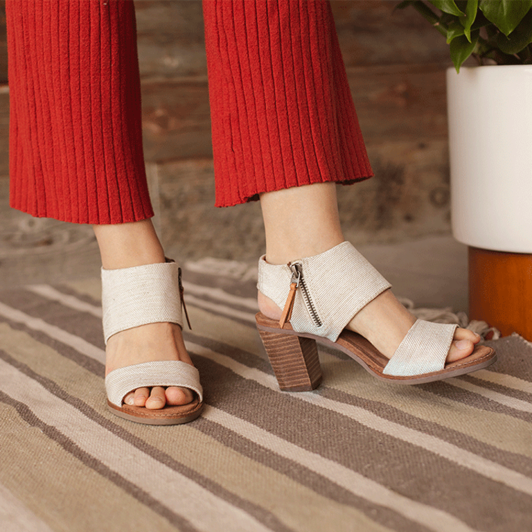 TOMS Majorca Cutout Stack Heel - Natural Sand - WMNS