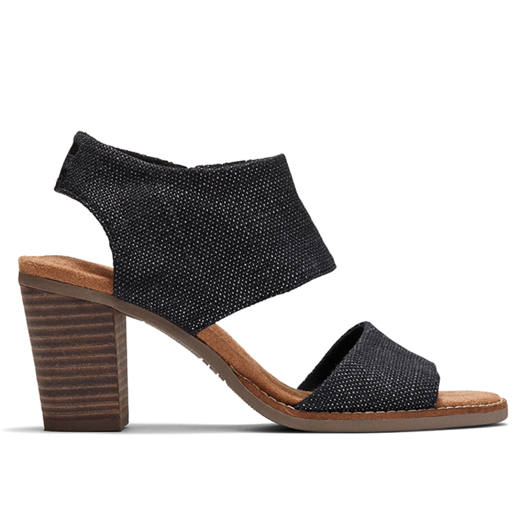 TOMS Majorca Cutout Stack Heel - Black - WMNS