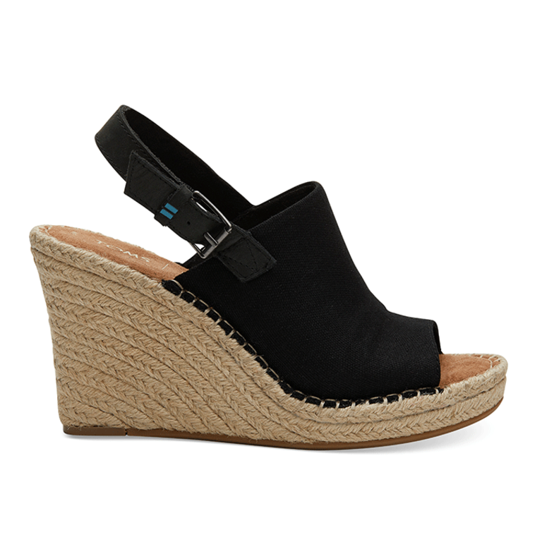 TOMS Monica Slingback Wedge Black WMNS