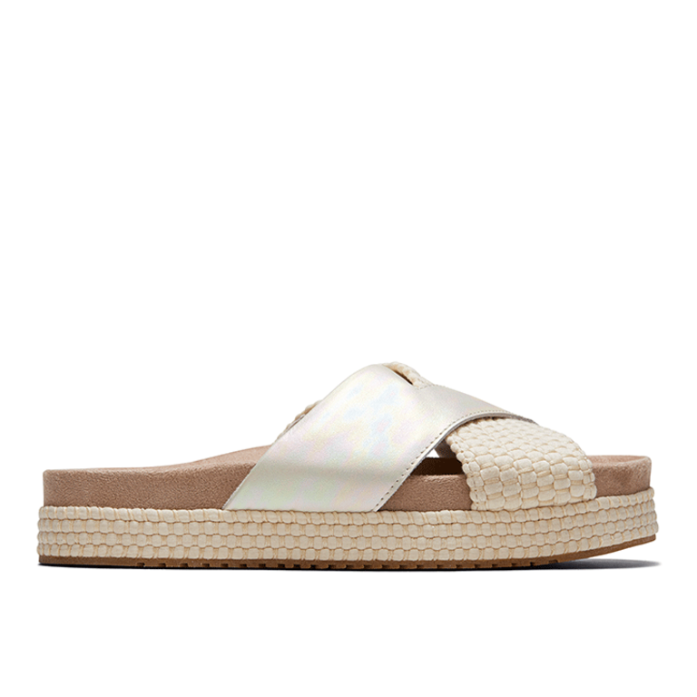 TOMS Paloma Slide - Silver/Beige - WMNS