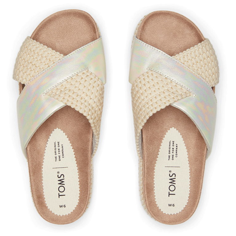 TOMS Paloma Slide - Silver/Beige - WMNS