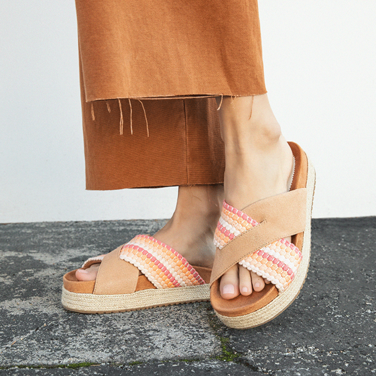 TOMS Paloma Slide - Tan/Multi - WMNS