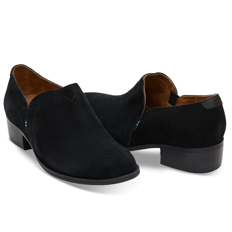 TOMS Shaye Slip on Leather Shoetie - Black - WMNS