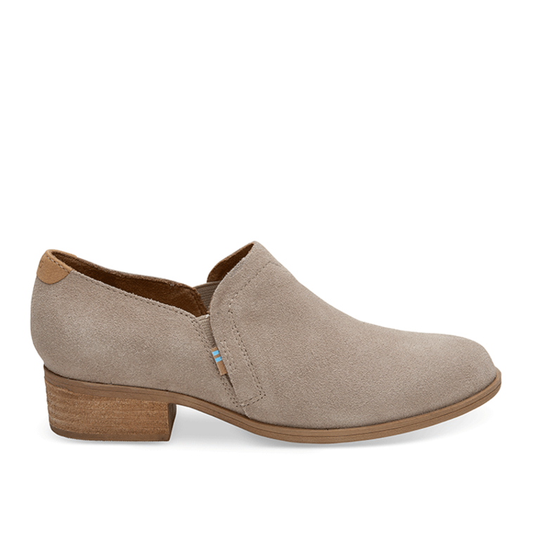 TOMS Shaye Slip on Leather Shoetie - Taupe - WMNS