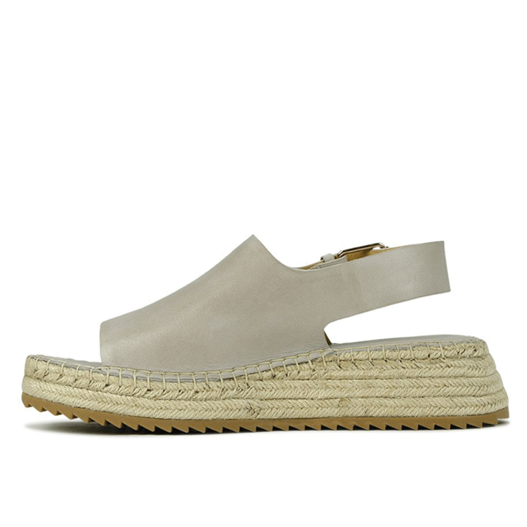 EOS Laros Espadrille Leather Slide - Stone Grey - WMNS