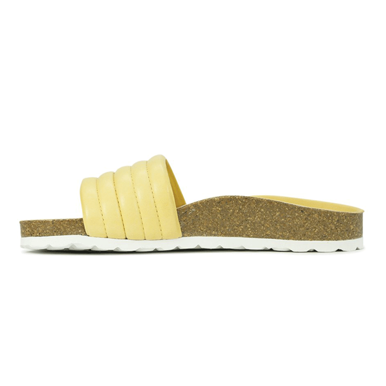 EOS Ginni Quilted Leather Slide - Yellow - WMNS