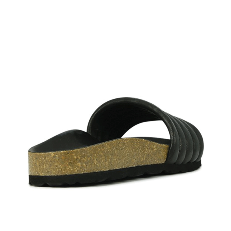 EOS Ginni Quilted Leather Slide - Black - WMNS