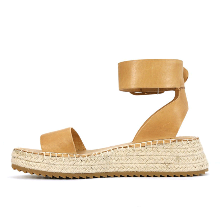 EOS Larah Espadrille Leather Slide - Tan - WMNS