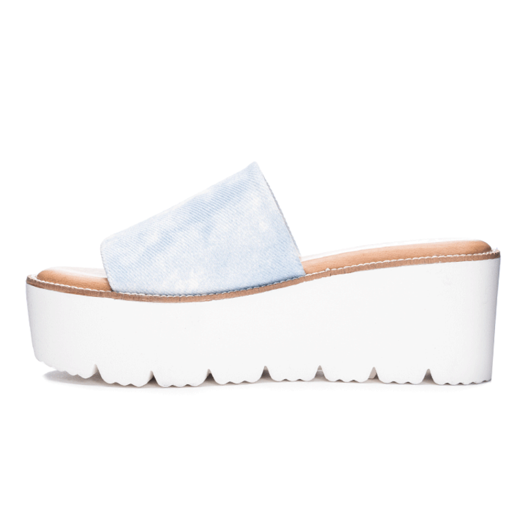 Dirty Laundry Pivot Platform Slide - Sky Blue - WMNS