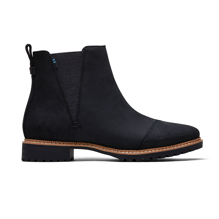 TOMS Cleo Ankle Boot w/ Low Heel - Black - WMNS