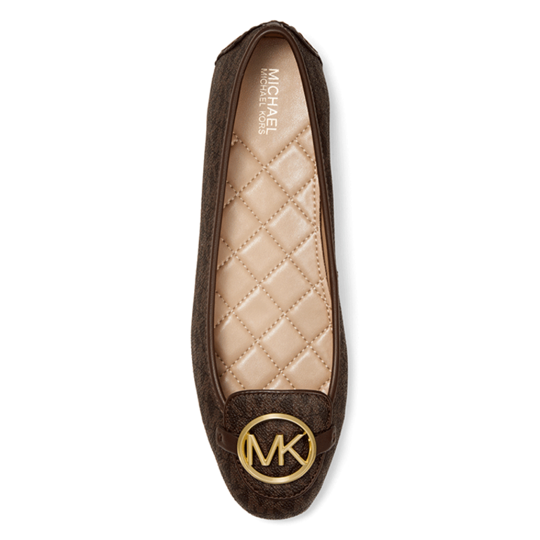 Michael Kors Lillie Moc Flat w/MK Hardware - Brown - WMNS