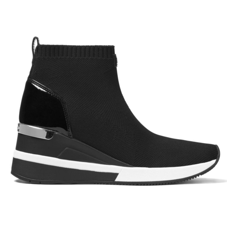 Michael Kors Skyler Bootie Wedge Ankle Sneaker - Black - BLVD Shoes