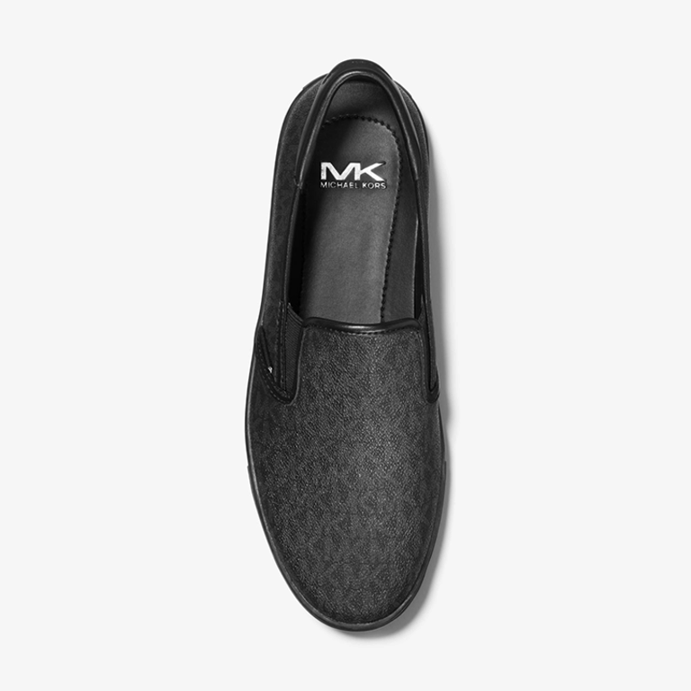 Michael Kors - Nate Slip On - Black W/Logo - BLVD Shoes