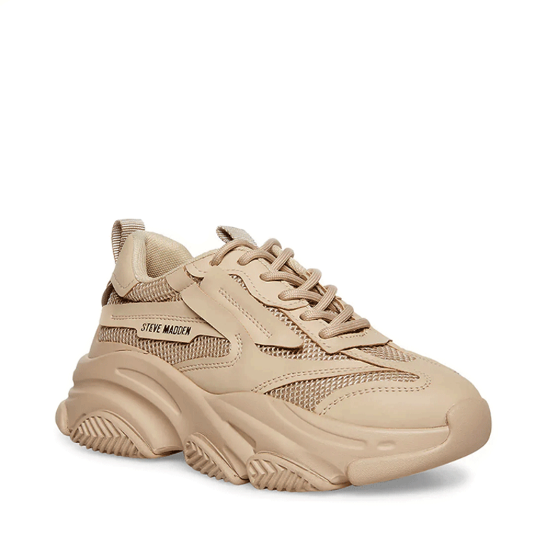 Steve Madden Possession multi panel chunky sneakers in tan mix