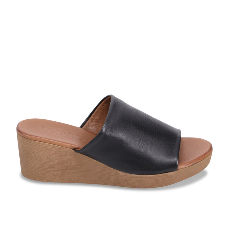 Bueno Bueno - Hattie - Leather Wedge Sandal - Taupe