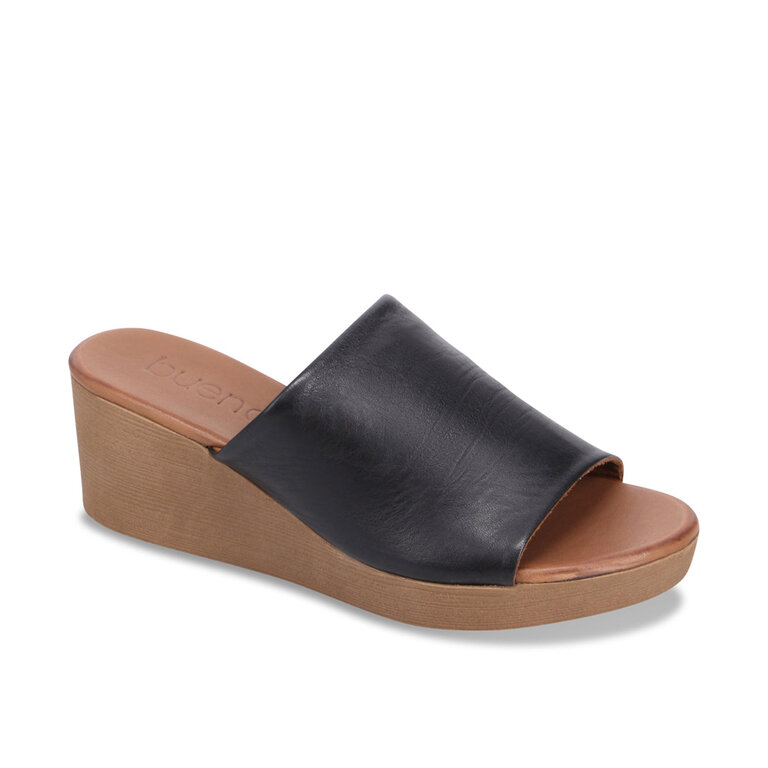 Bueno Bueno - Hattie - Leather Wedge Sandal - Taupe