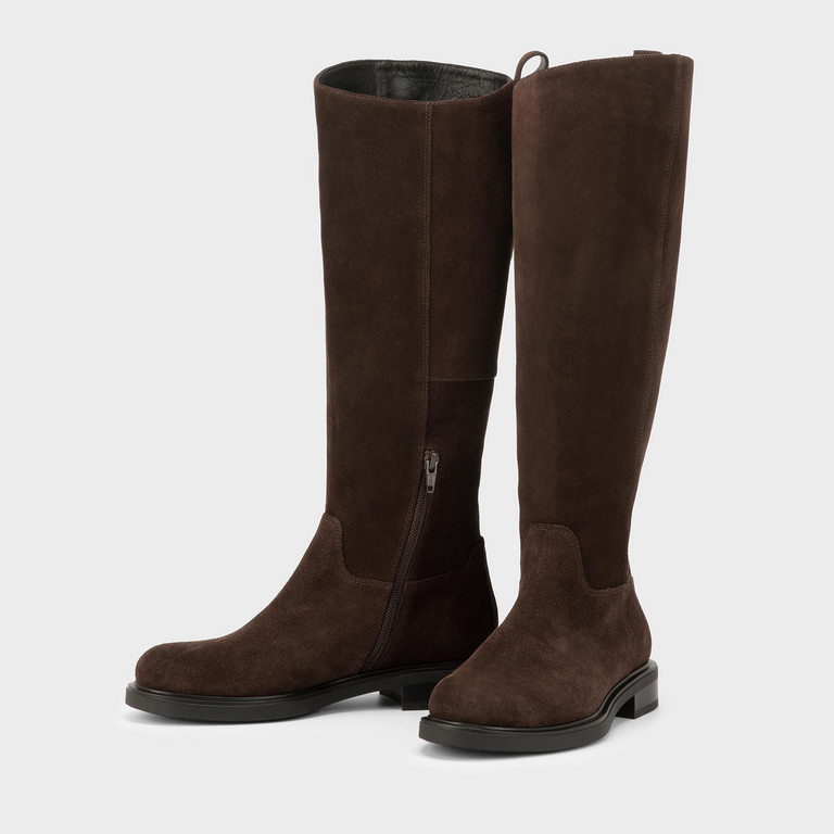 Vagabond Shoemakers Vagabond - Freya - Suede Riding Boot - Dark Brown Suede