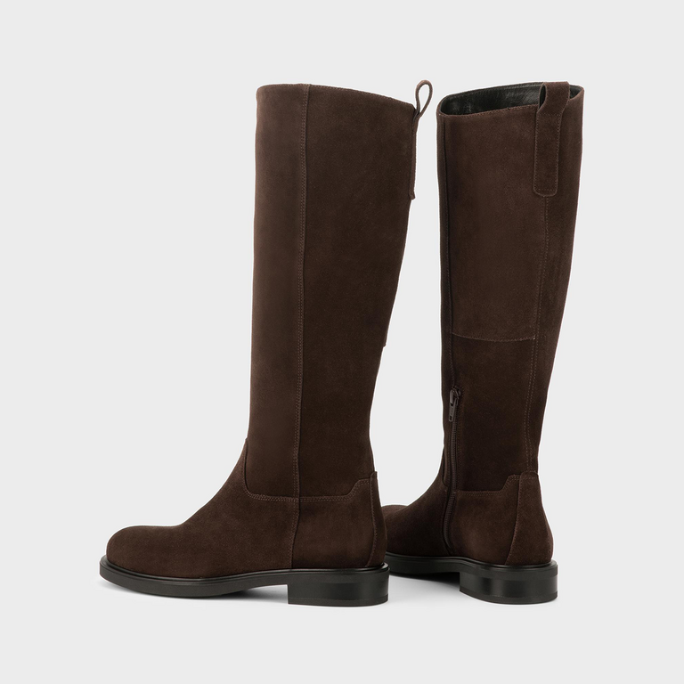 Vagabond Shoemakers Vagabond - Freya - Suede Riding Boot - Dark Brown Suede
